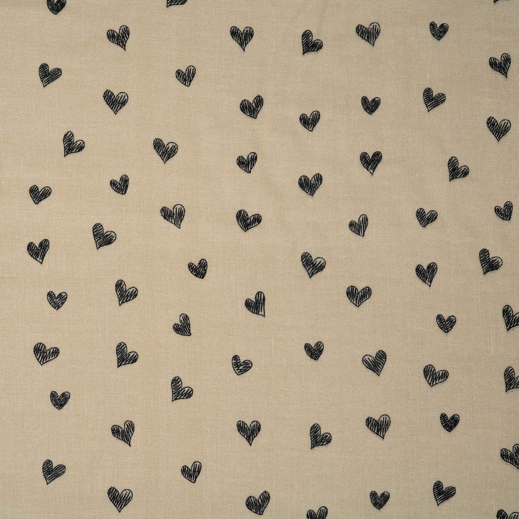 Eco Musselin Kleine Herzen Beige