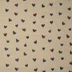 Eco Musselin Kleine Herzen Beige