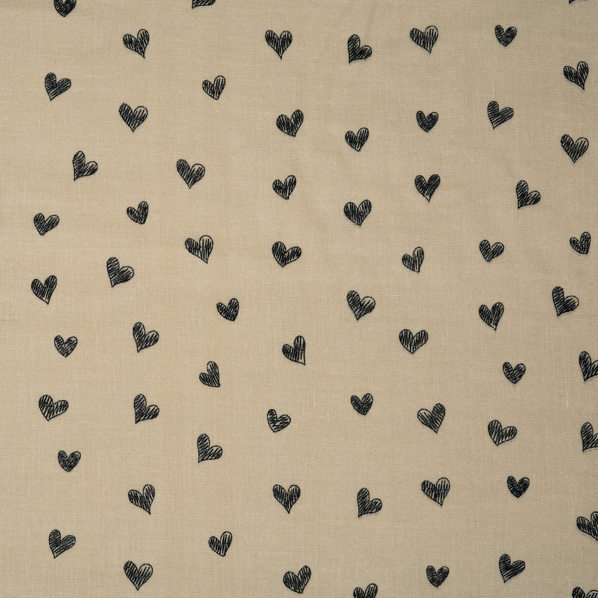Eco Musselin Kleine Herzen Beige