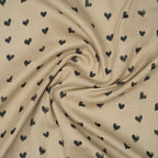Eco Musselin Kleine Herzen Beige | Stoffwerk