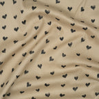 Eco Musselin Kleine Herzen Beige | Stoffwerk