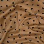 Eco Musselin Kleine Herzen Honigbraun | Stoffwerk