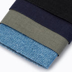 Flickstoff aufbügelbar schwarz dunkelblau grau jeans 14x7cm | Stoffwerk