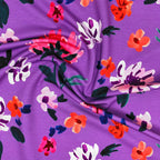 French Terry Aquarell Blumen Lavendel