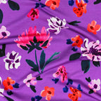 French Terry Aquarell Blumen Lavendel