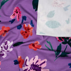 French Terry Aquarell Blumen Lavendel