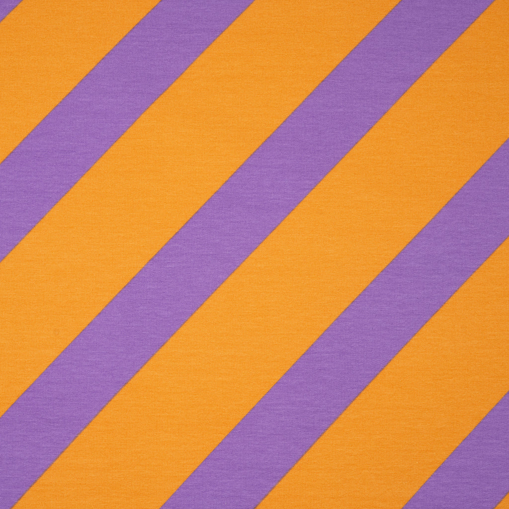 French Terry Diagonale Streifen Flieder