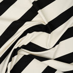 French Terry Diagonale Streifen Schwarz