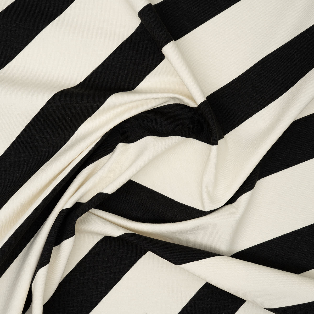 French Terry Diagonale Streifen Schwarz