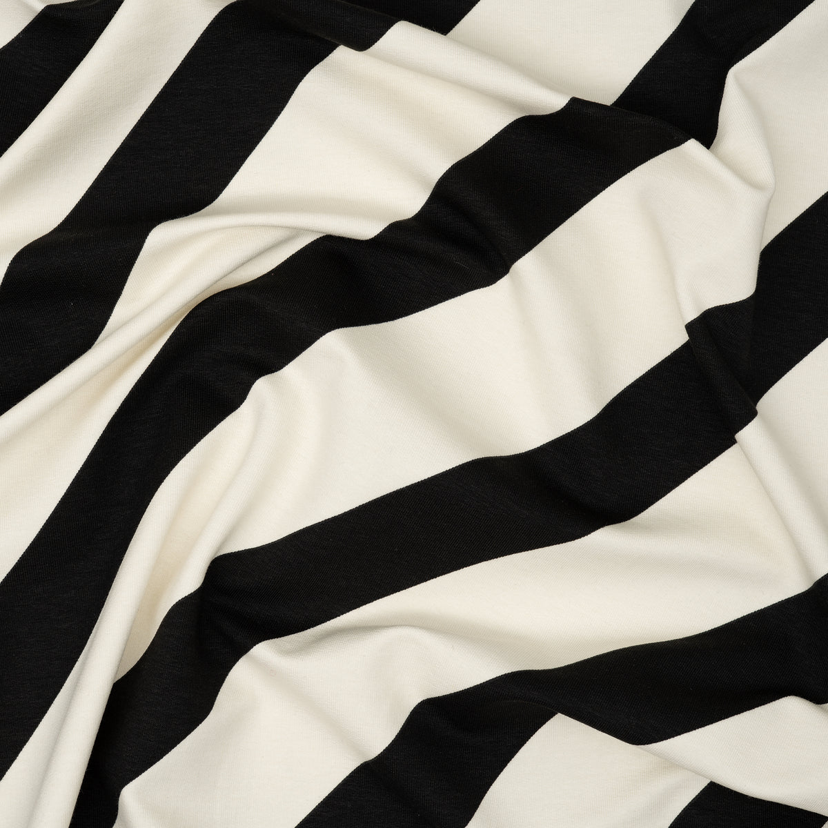 French Terry Diagonale Streifen Schwarz