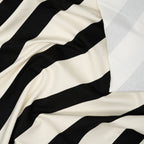 French Terry Diagonale Streifen Schwarz