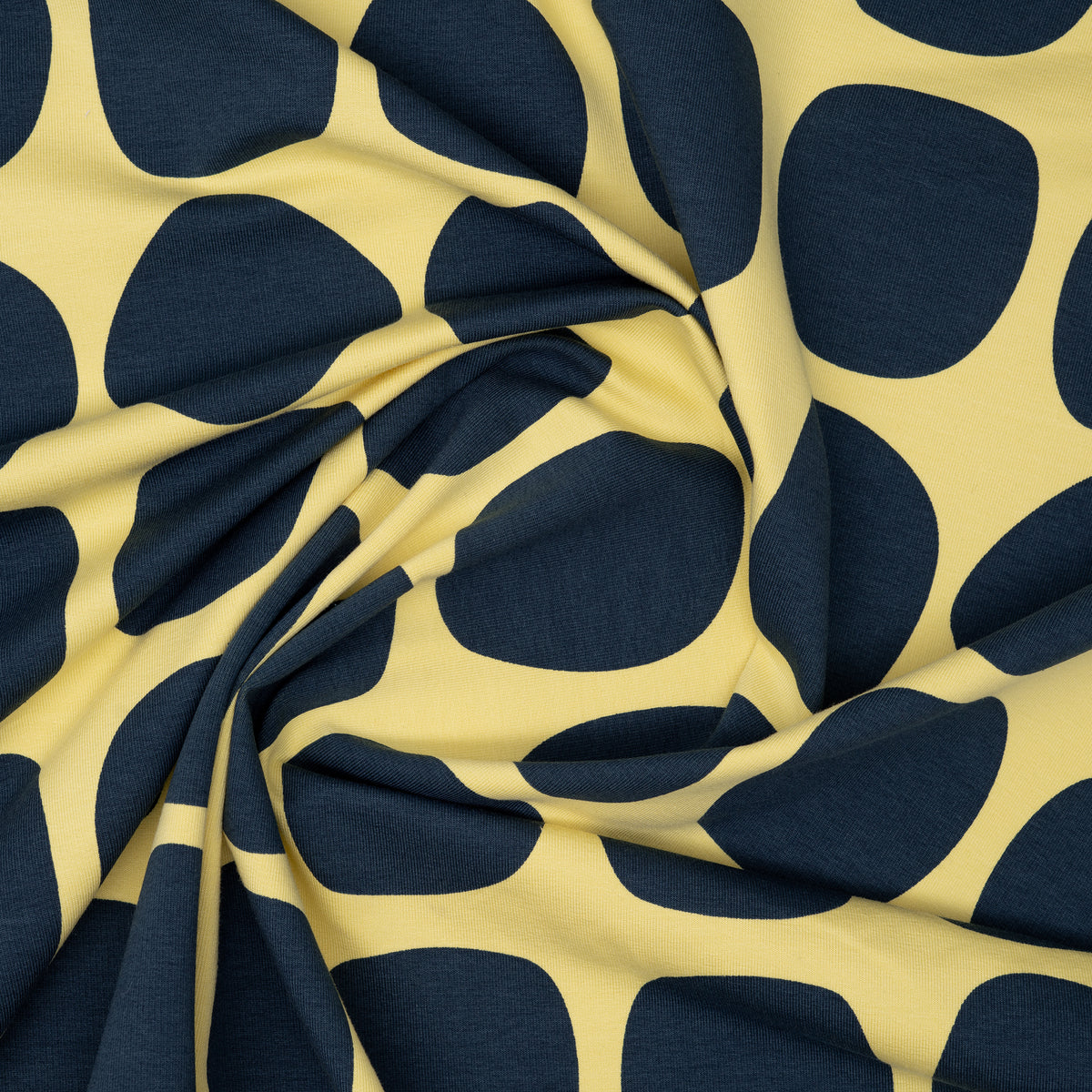 French Terry Verspielte Polka Dots Indigo