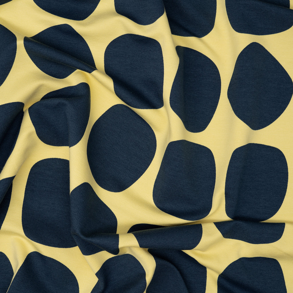 French Terry Verspielte Polka Dots Indigo
