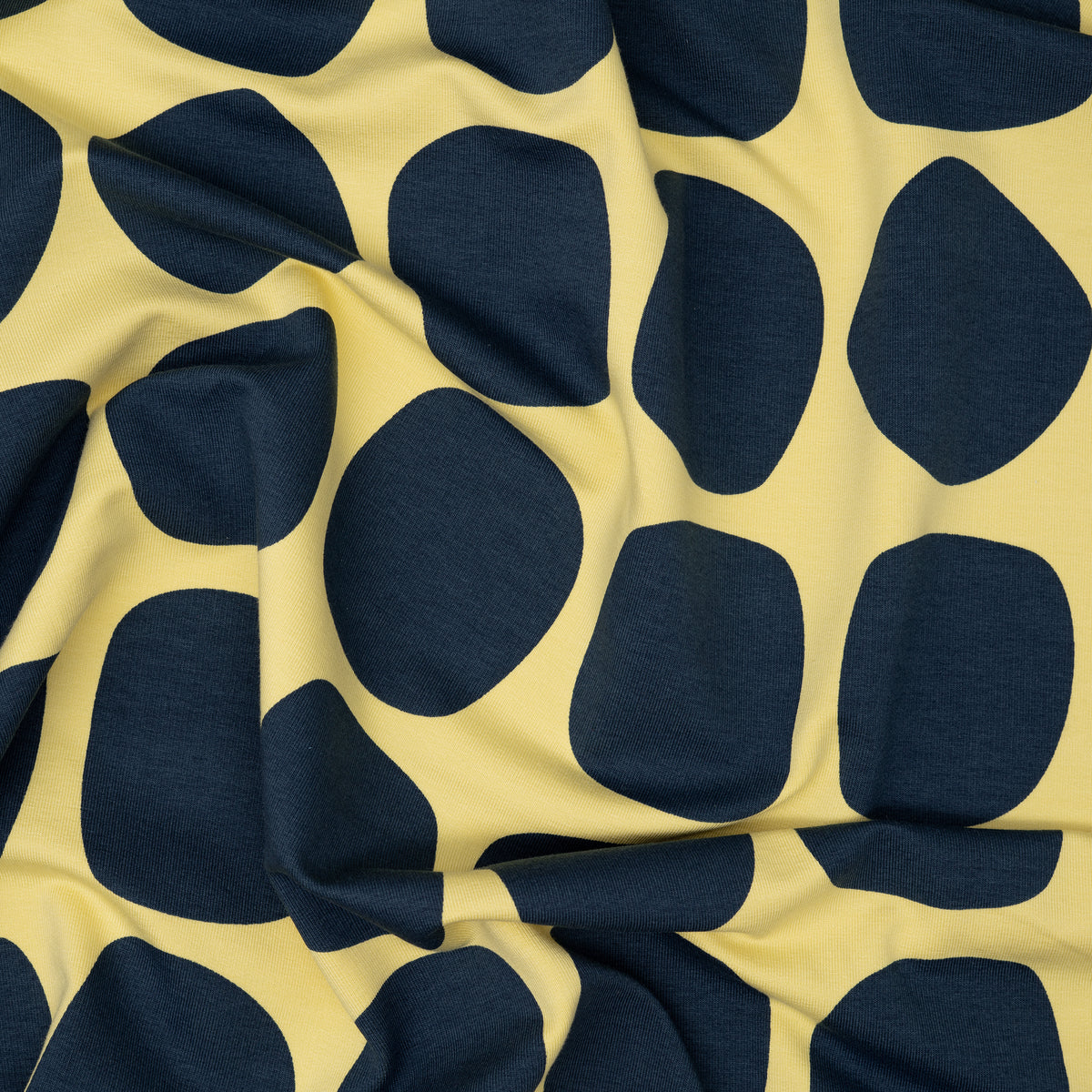 French Terry Verspielte Polka Dots Indigo