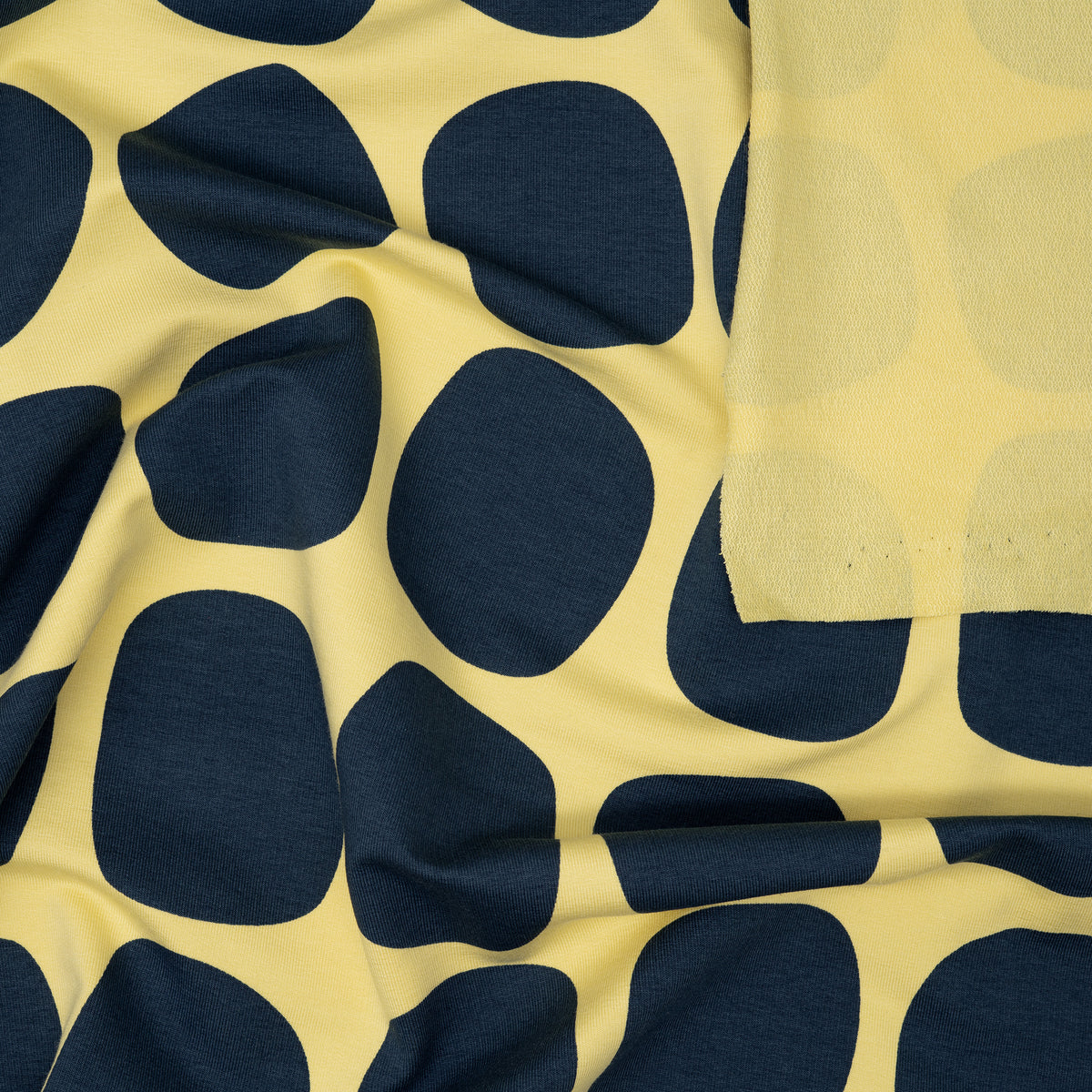 French Terry Verspielte Polka Dots Indigo