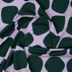 French Terry Verspielte Polka Dots Tannengrün