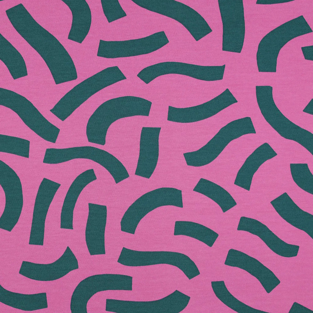 French Terry verspielte Streifen Rosa