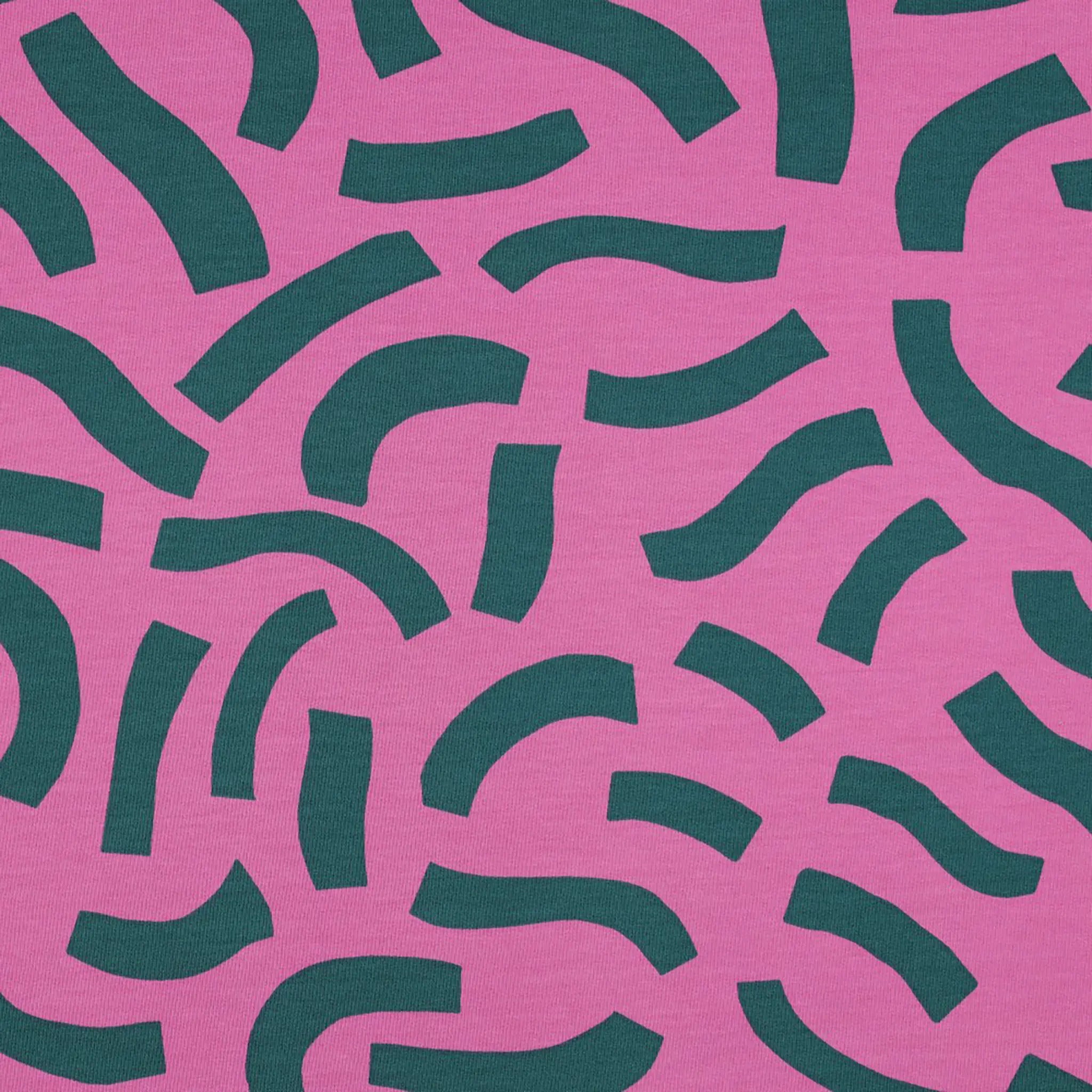 French Terry verspielte Streifen Rosa