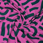 French Terry Verspielte Streifen Rosa | Stoffwerk