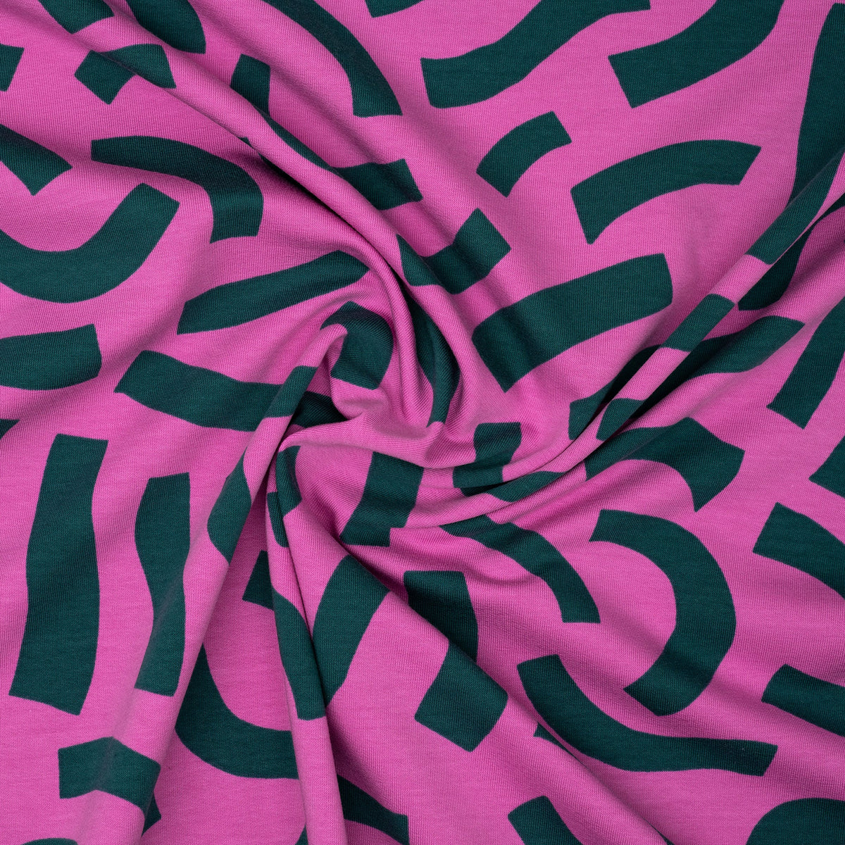 French Terry Verspielte Streifen Rosa | Stoffwerk