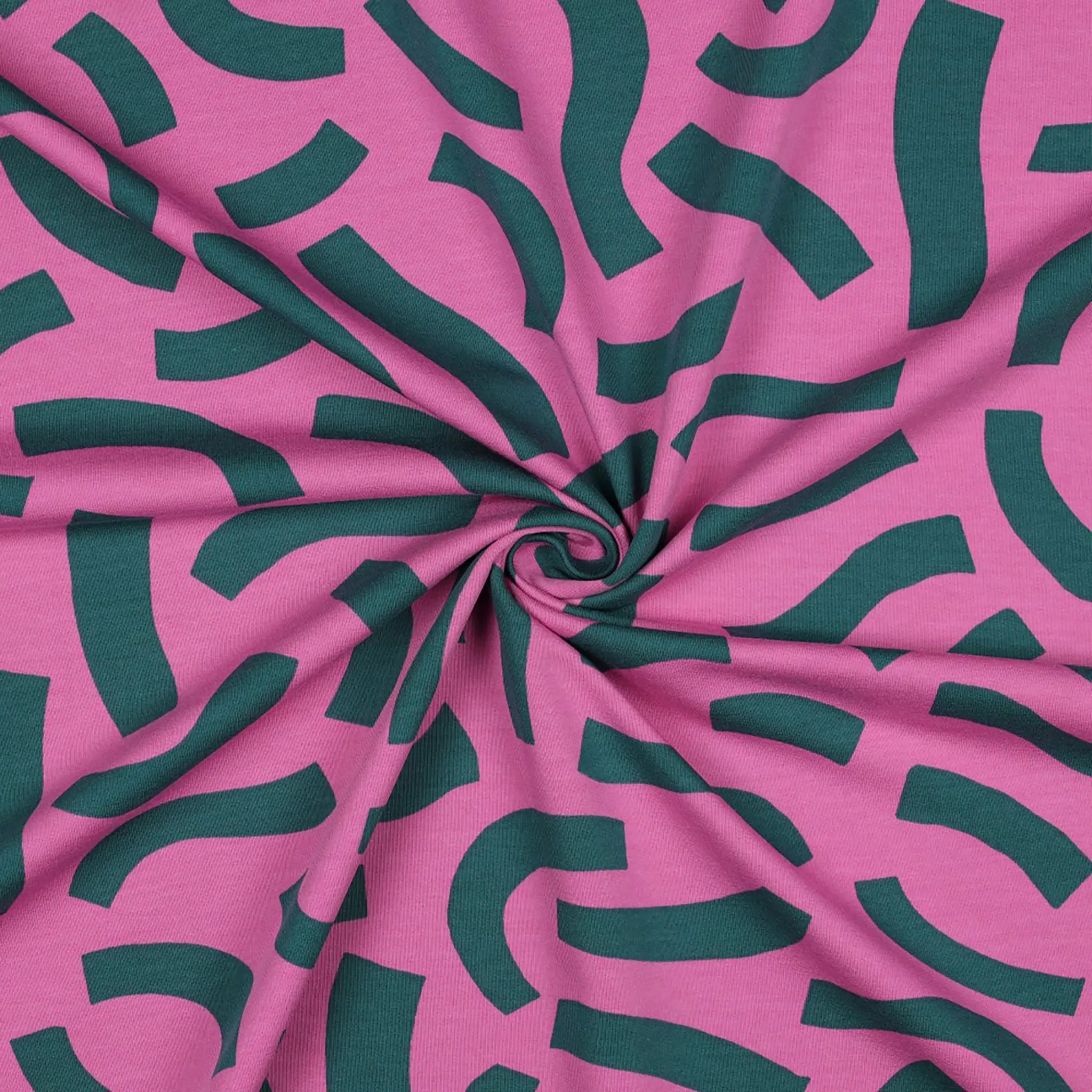 French Terry verspielte Streifen Rosa