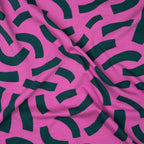 French Terry Verspielte Streifen Rosa | Stoffwerk
