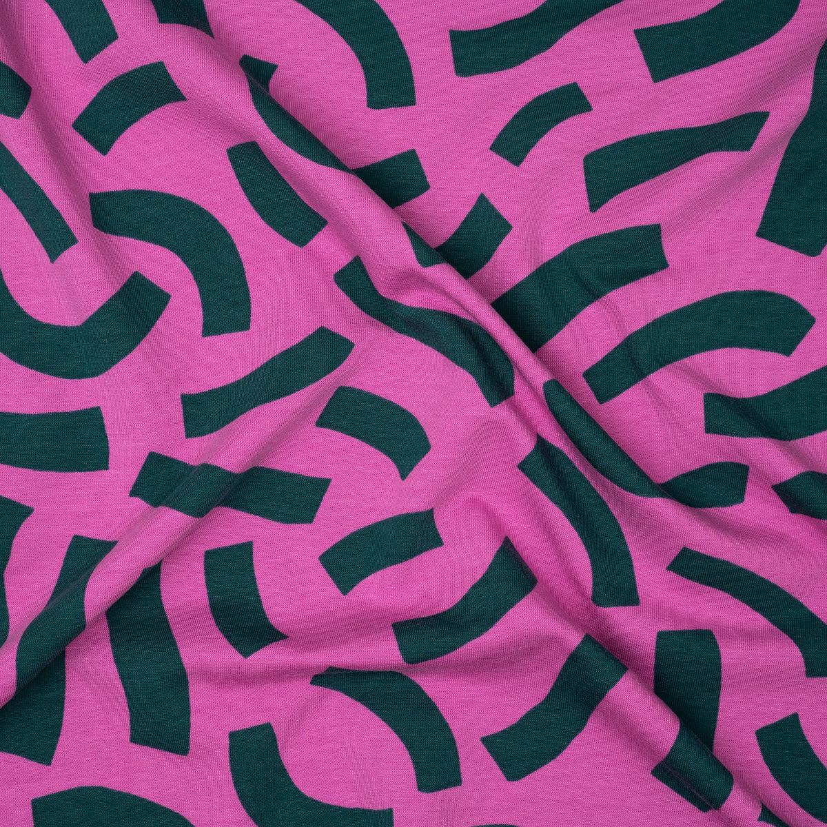 French Terry Verspielte Streifen Rosa | Stoffwerk