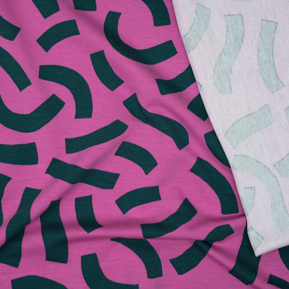 French Terry Verspielte Streifen Rosa | Stoffwerk
