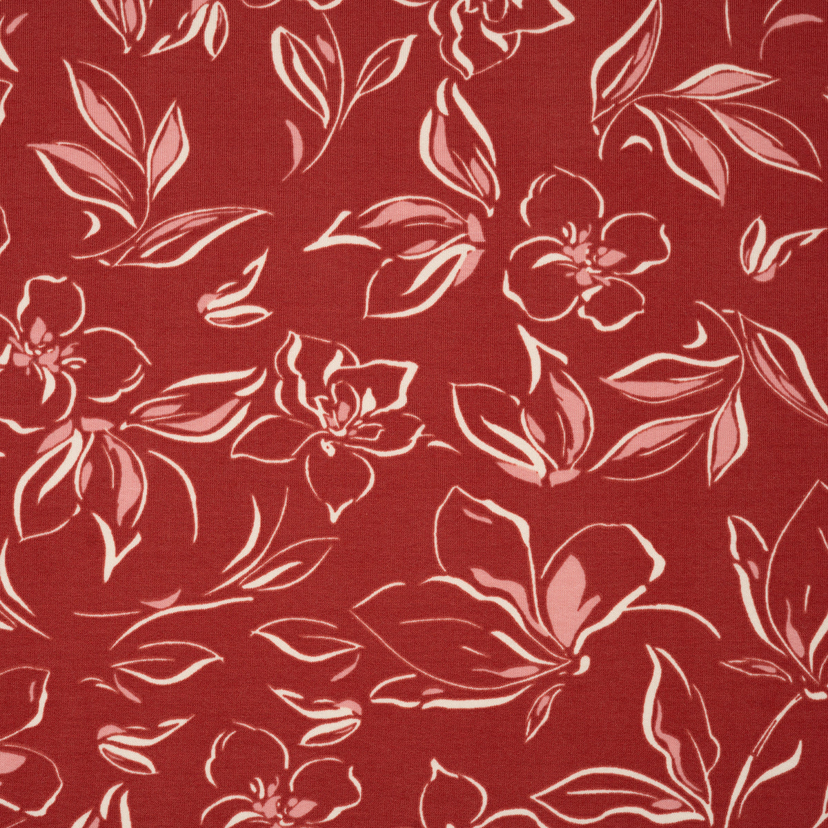 French Terry Zarte Blumen Cayenne