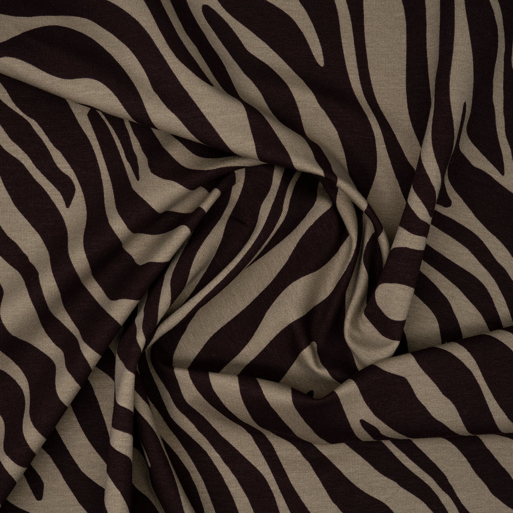 French Terry Zebra Dunkelbraun