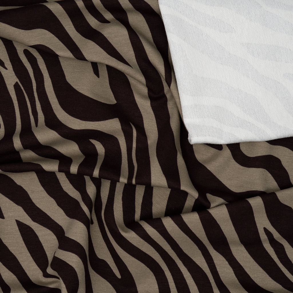 French Terry Zebra Dunkelbraun