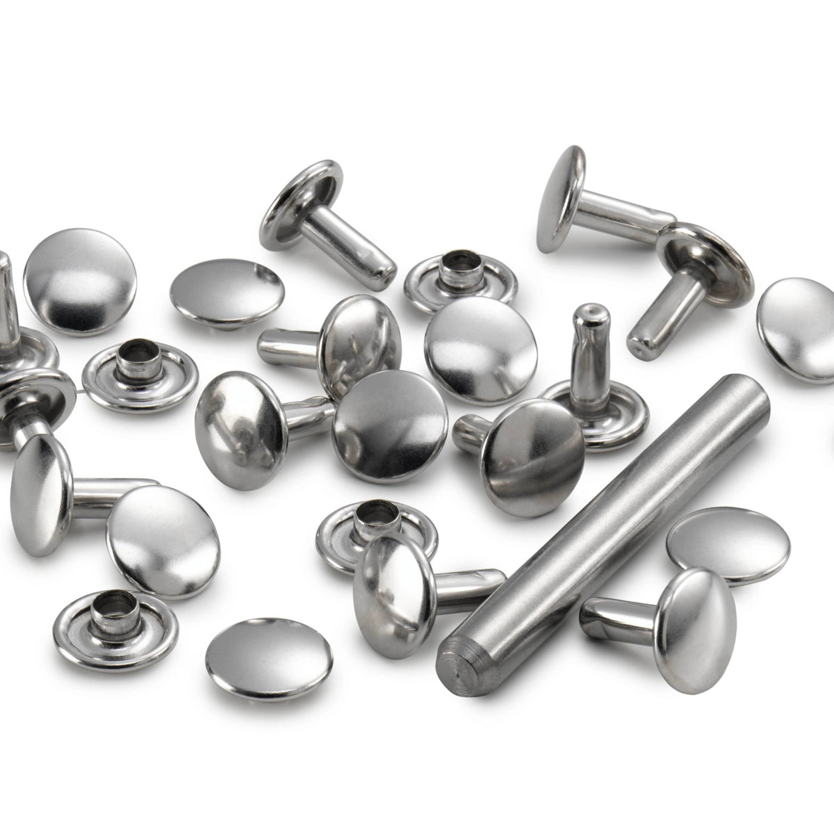 Hohlnieten silberfarbig 4-6mm | Stoffwerk