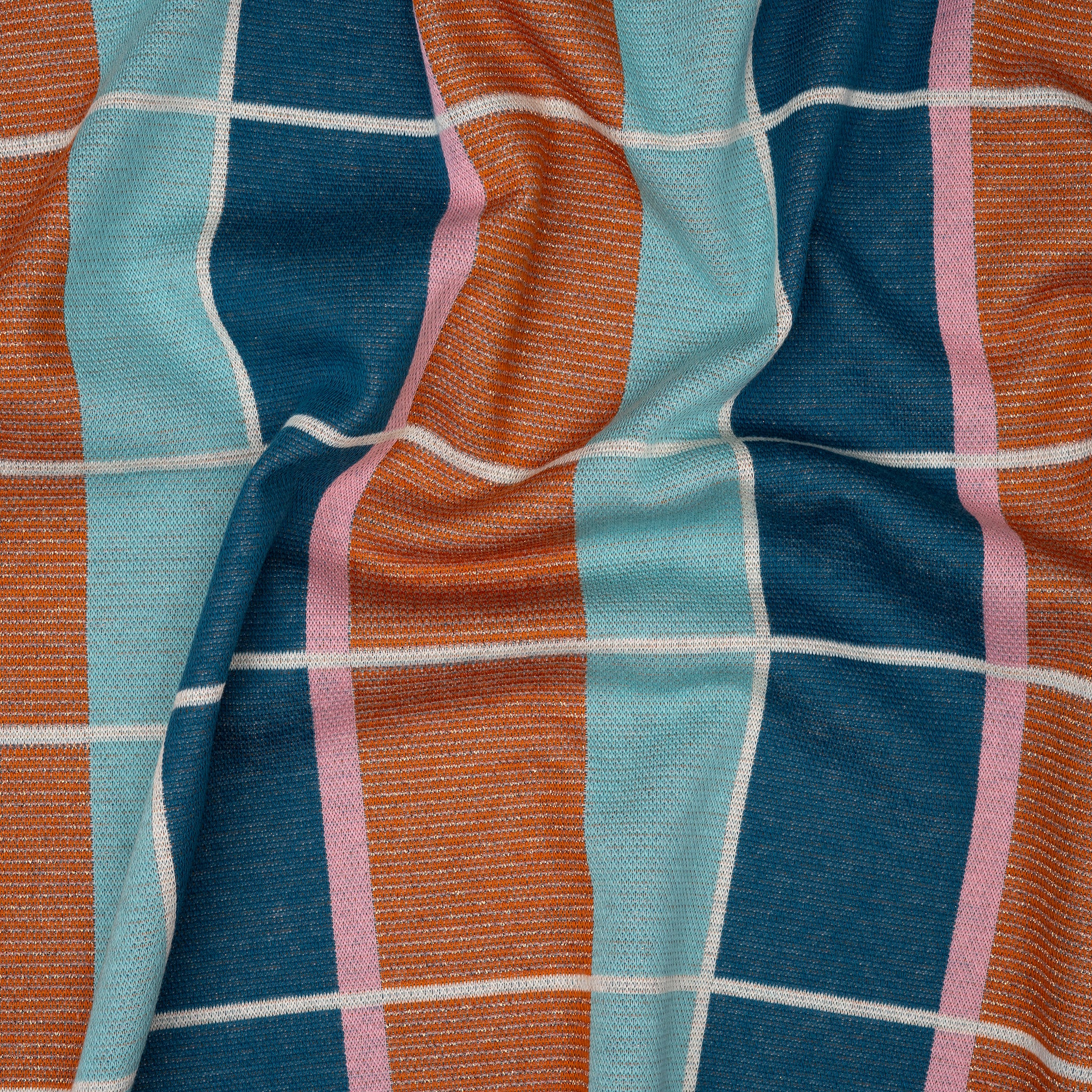 Jacquard Jersey Hamburger Liebe Gleam Suncheck Glitzer Dusty Blau