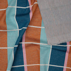 Jacquard Jersey Hamburger Liebe Gleam Suncheck Glitzer Dusty Blau | Stoffwerk