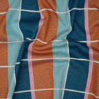 Jacquard Jersey Hamburger Liebe Gleam Suncheck Glitzer Dusty Blau | Stoffwerk