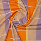 Jacquard Jersey Hamburger Liebe Gleam Suncheck Glitzer Orange | Stoffwerk