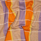 Jacquard Jersey Hamburger Liebe Gleam Suncheck Glitzer Orange | Stoffwerk