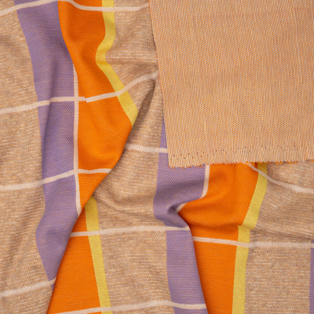 Jacquard Jersey Hamburger Liebe Gleam Suncheck Glitzer Orange