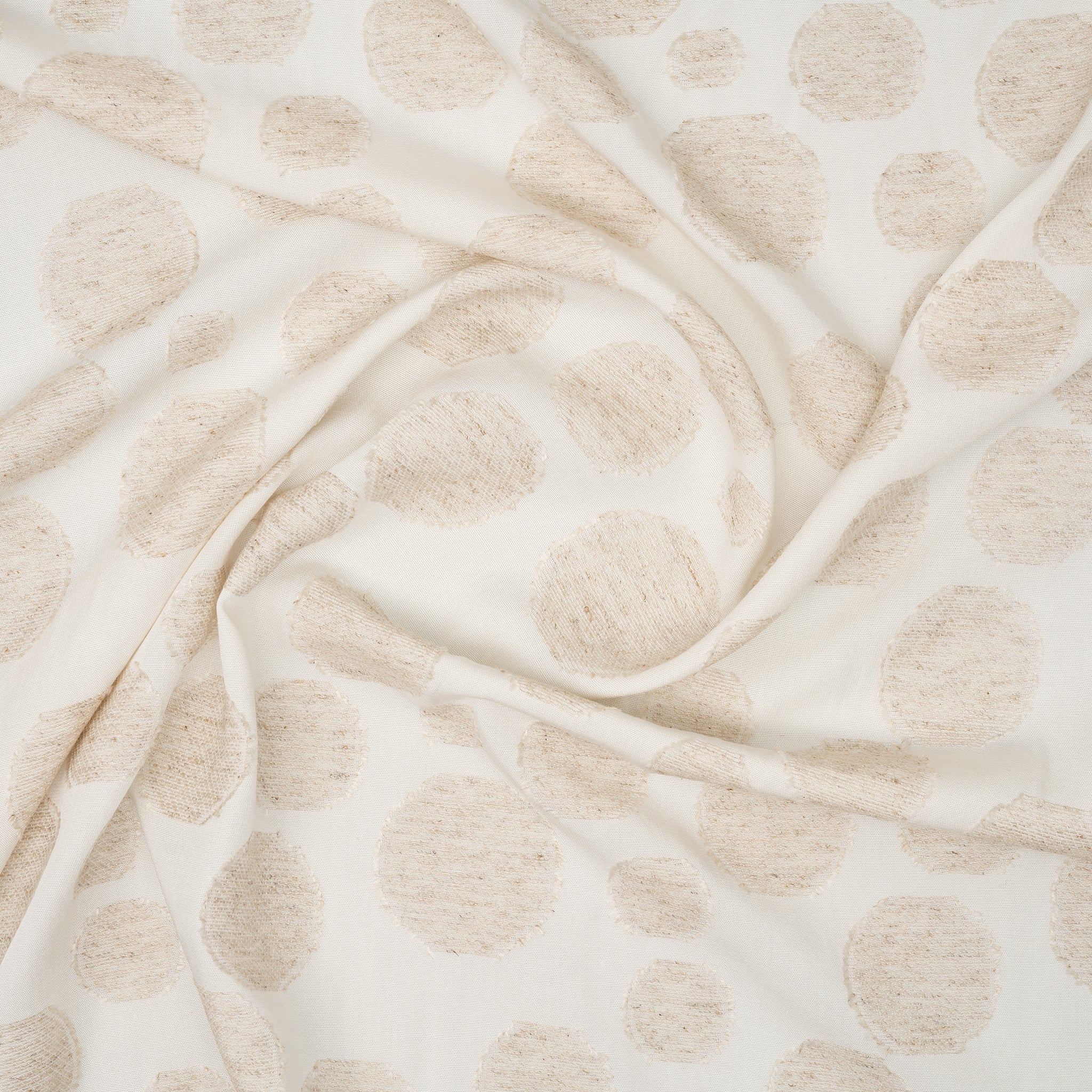 Jacquard Viskose Leinen Große Natur Punkte