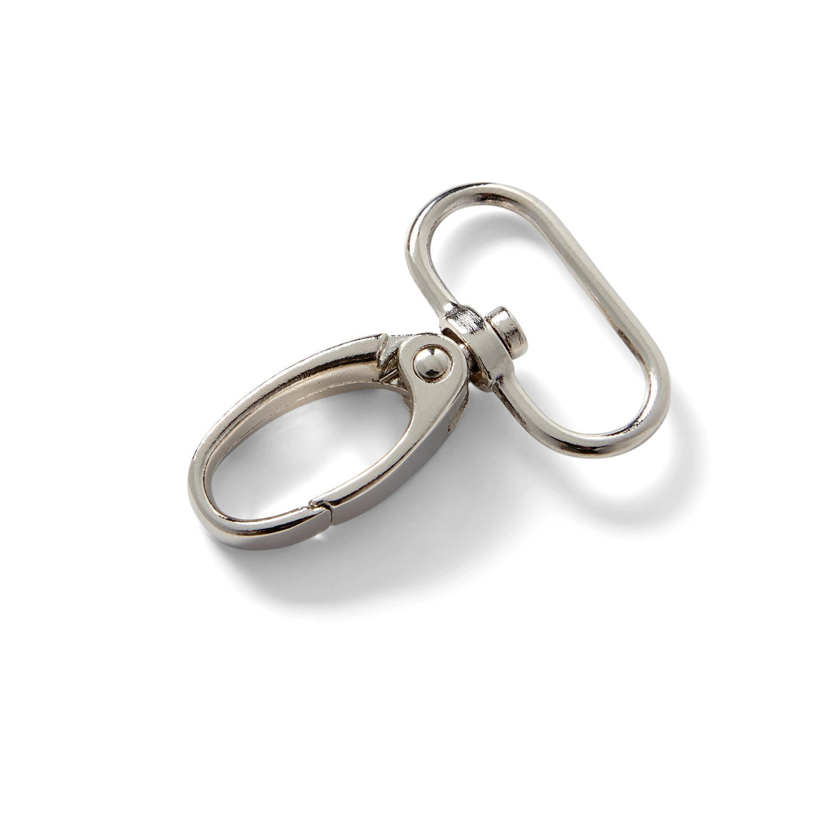 Karabinerhaken Silberfarbig Abgerundet 25 mm