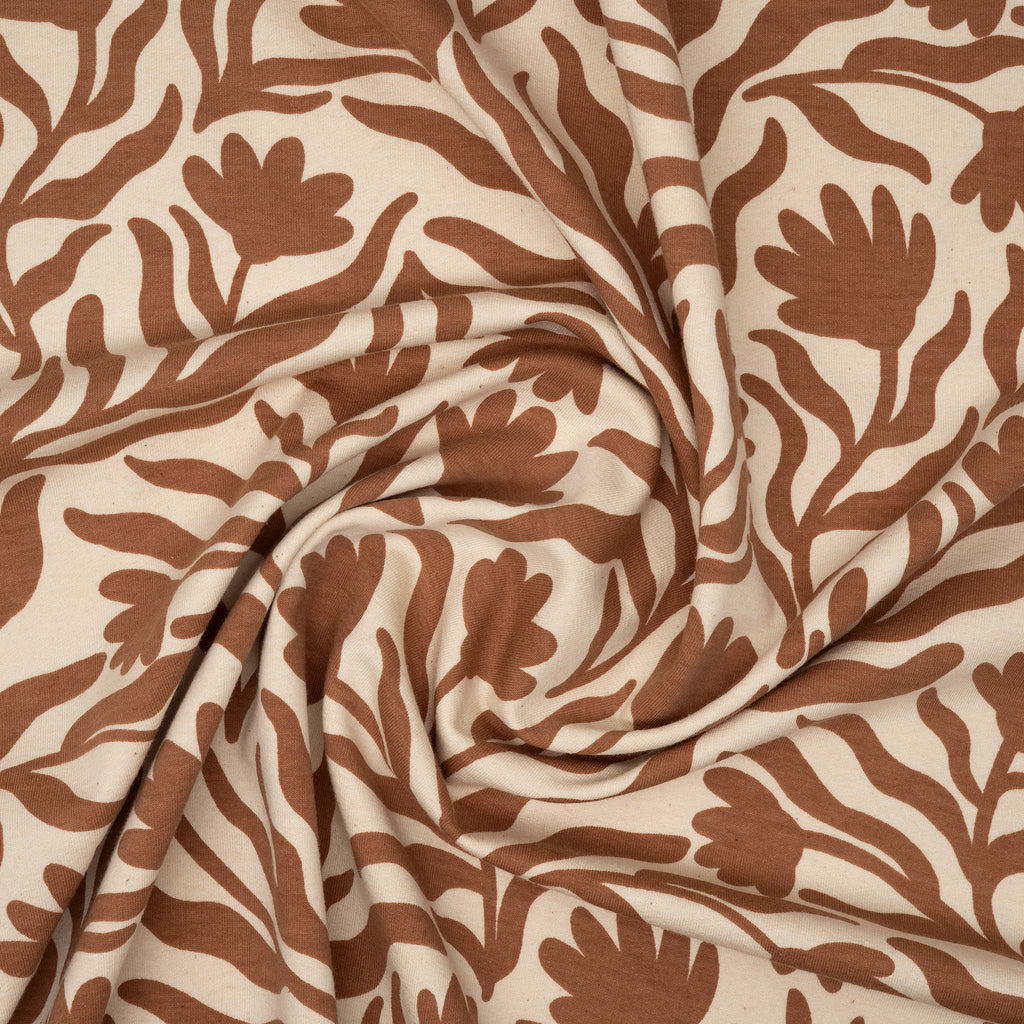 Kuschelsweat Naturbelassen Blumen | Stoffwerk