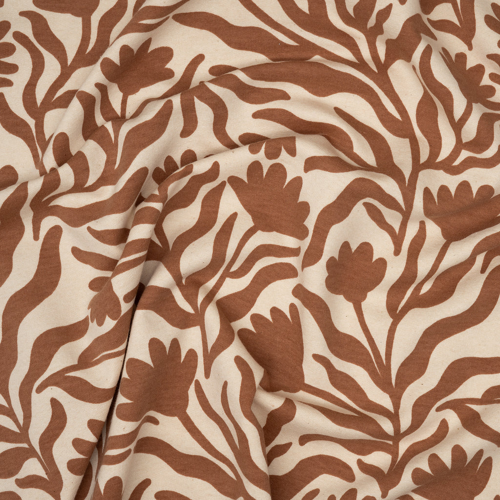 Kuschelsweat Naturbelassen Blumen | Stoffwerk