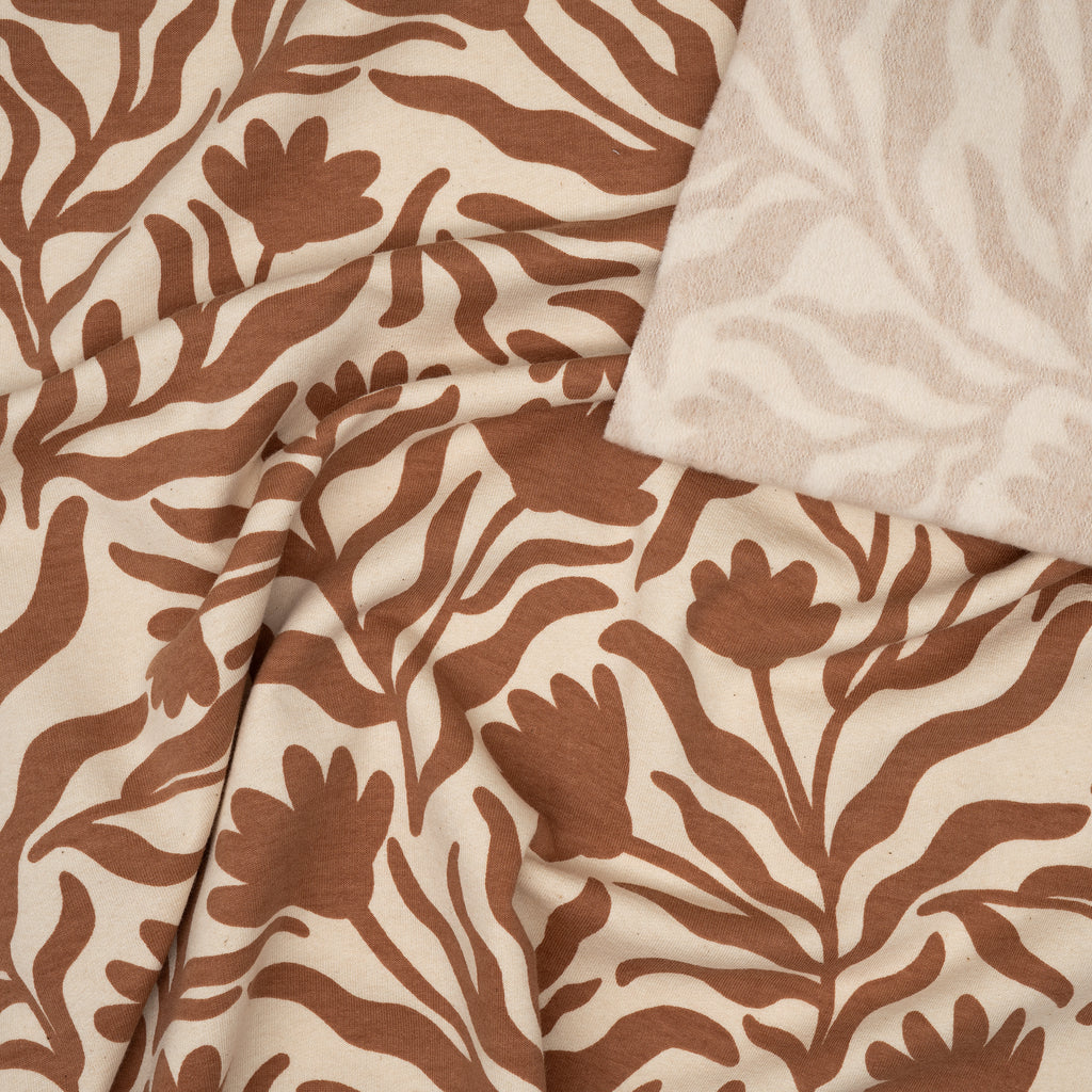 Kuschelsweat Naturbelassen Blumen | Stoffwerk