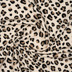 Kuschelsweat Naturbelassen Leo Beige Schwarz | Stoffwerk