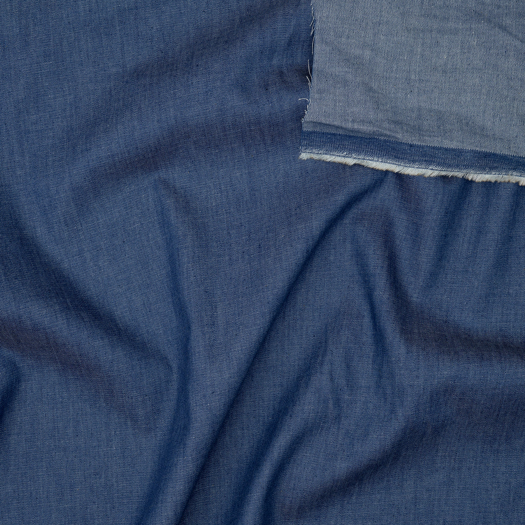 Leichter Jeansstoff Gewaschen Dunkelblau