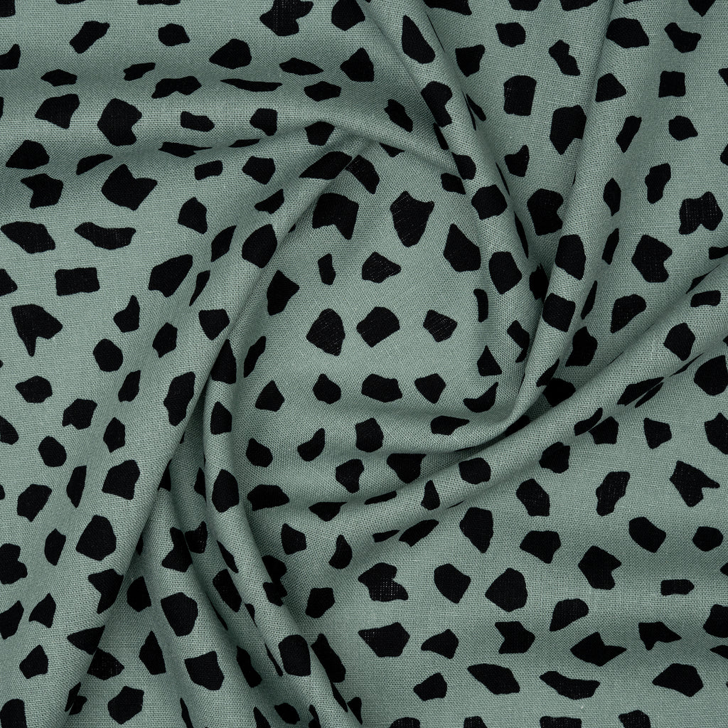 Leinen Viskose Dots Rauchgrün | Stoffwerk