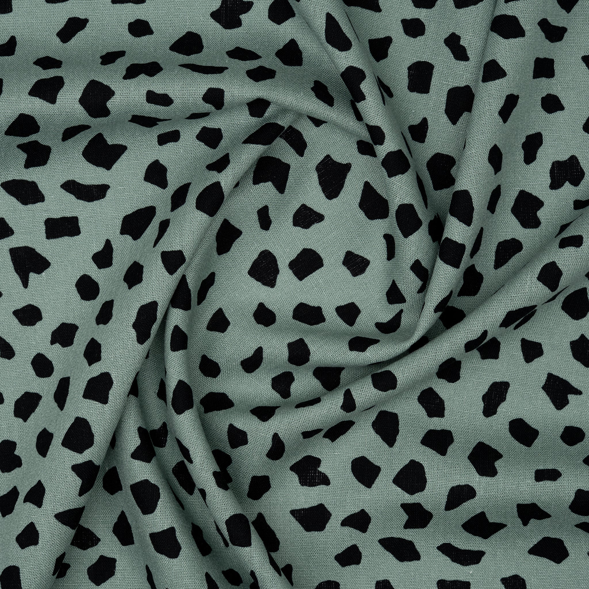 Leinen Viskose Dots Rauchgrün | Stoffwerk