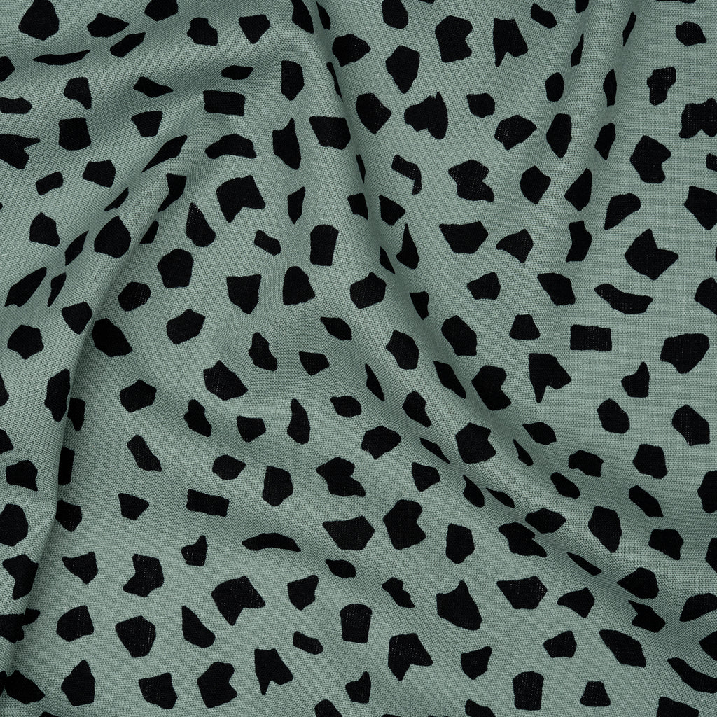 Leinen Viskose Dots Rauchgrün | Stoffwerk