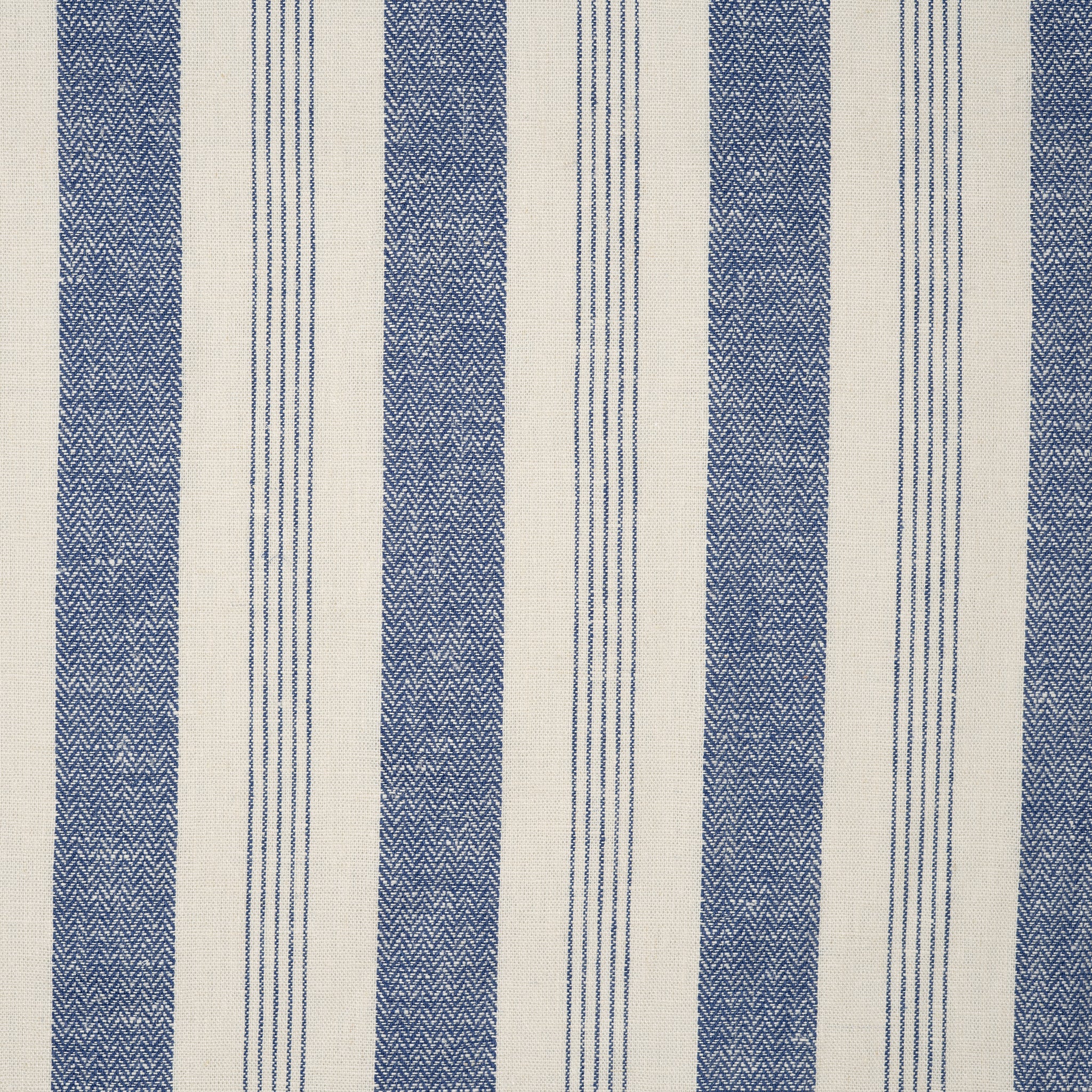 Leinen Viskose Fischgrät-Streifen Jeansblau | Stoffwerk
