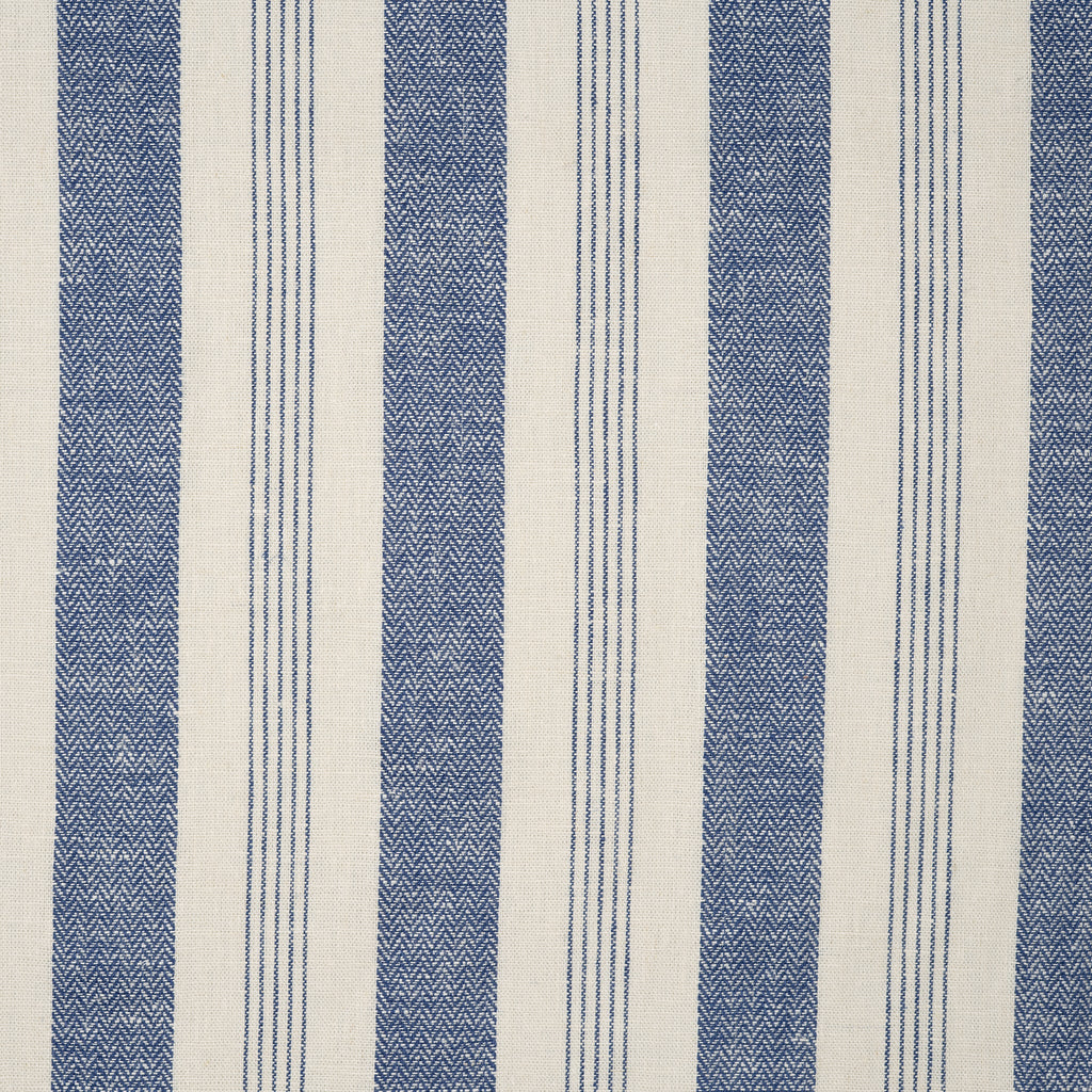 Leinen Viskose Fischgrät-Streifen Jeansblau